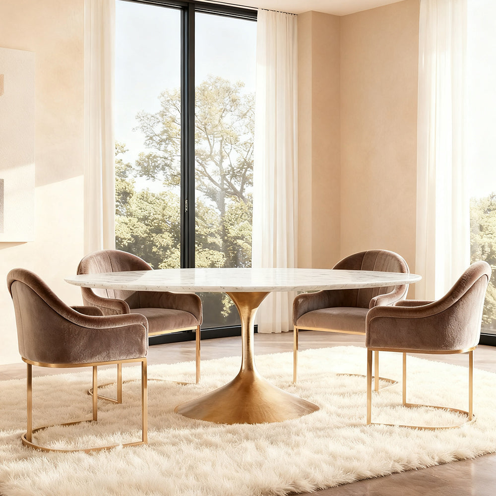 Adol Stone Round Dining Table