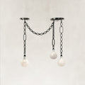 Aether Alabaster Chain Linked 3 Light Pendant Light 12”D