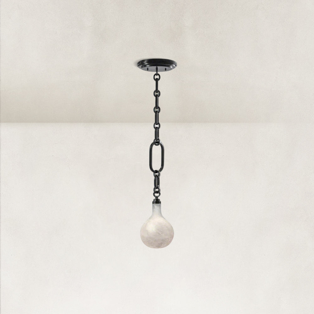 Aether Alabaster Chain Round 1 Light Pendant 6”D
