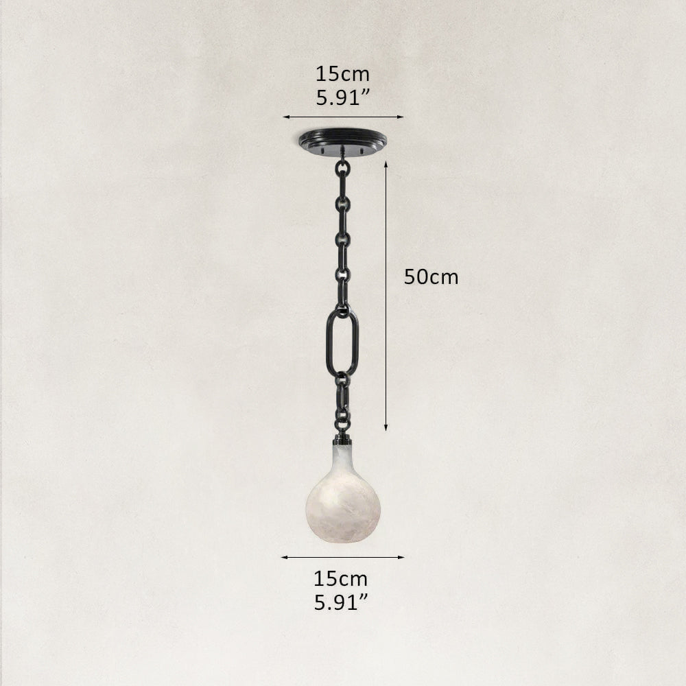 Aether Alabaster Chain Round 1 Light Pendant 6”D