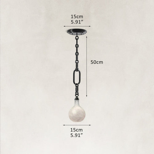 Aether Alabaster Chain Round 1 Light Pendant 6”D