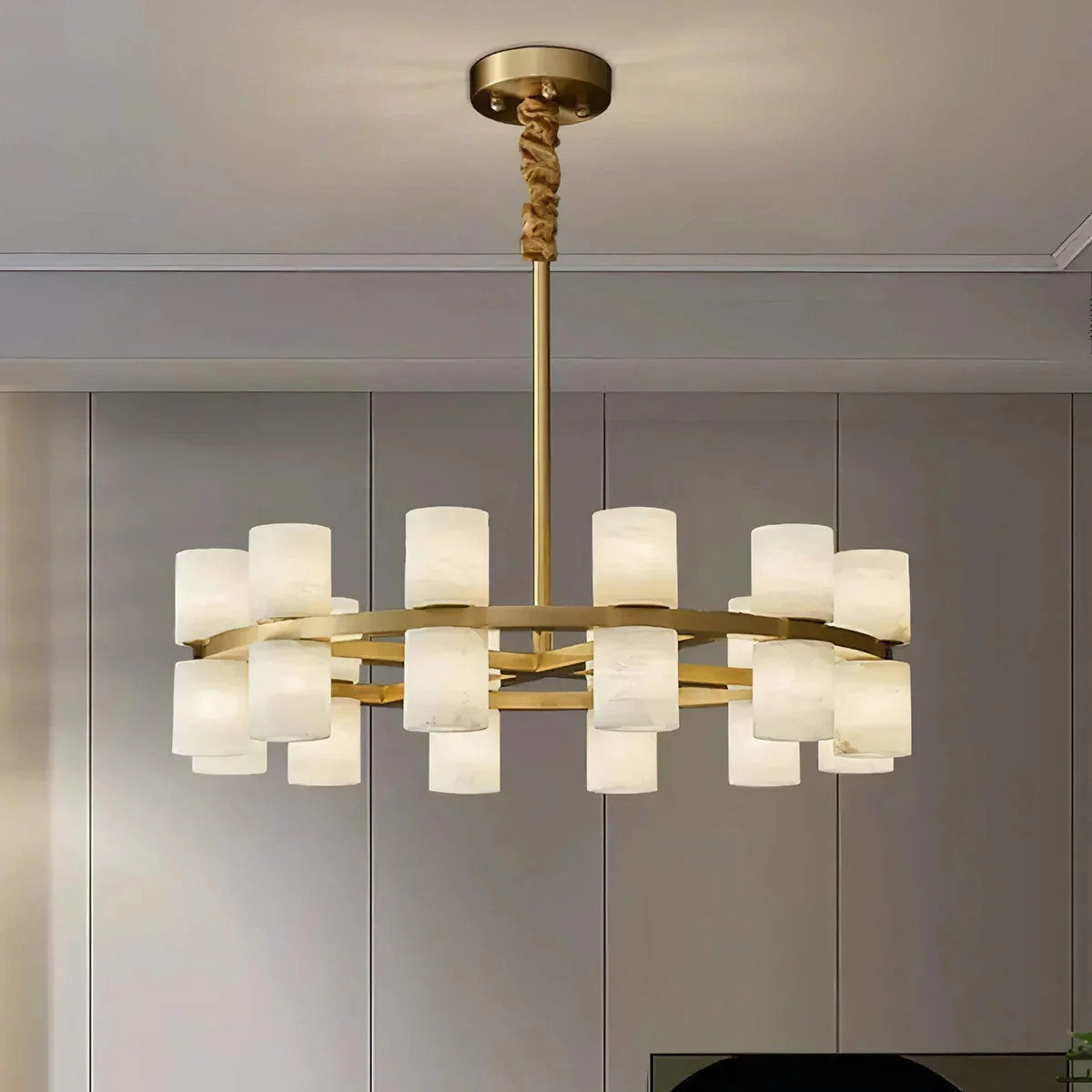 Alabaster Cylinder Chandelier