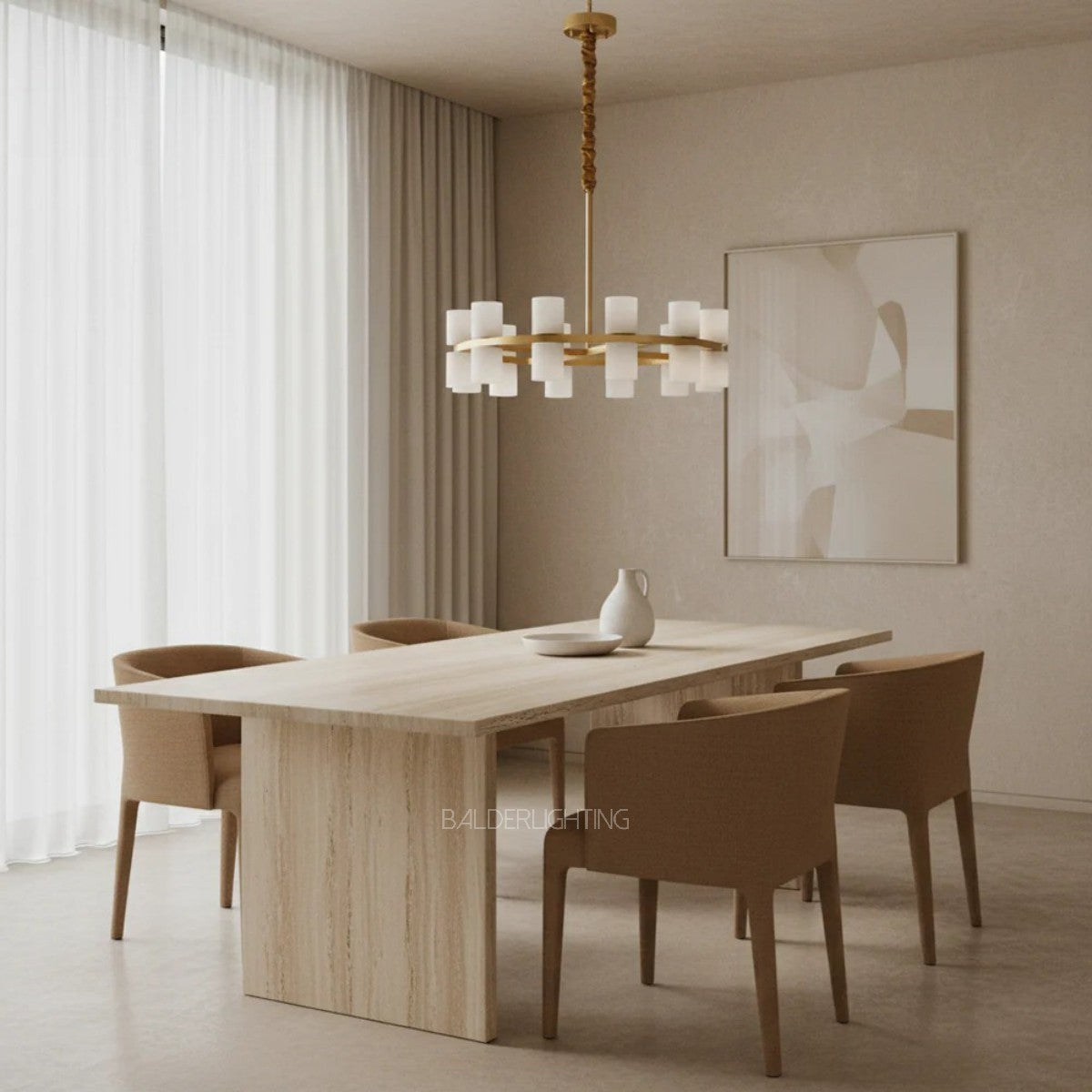 Alabaster Cylinder Chandelier