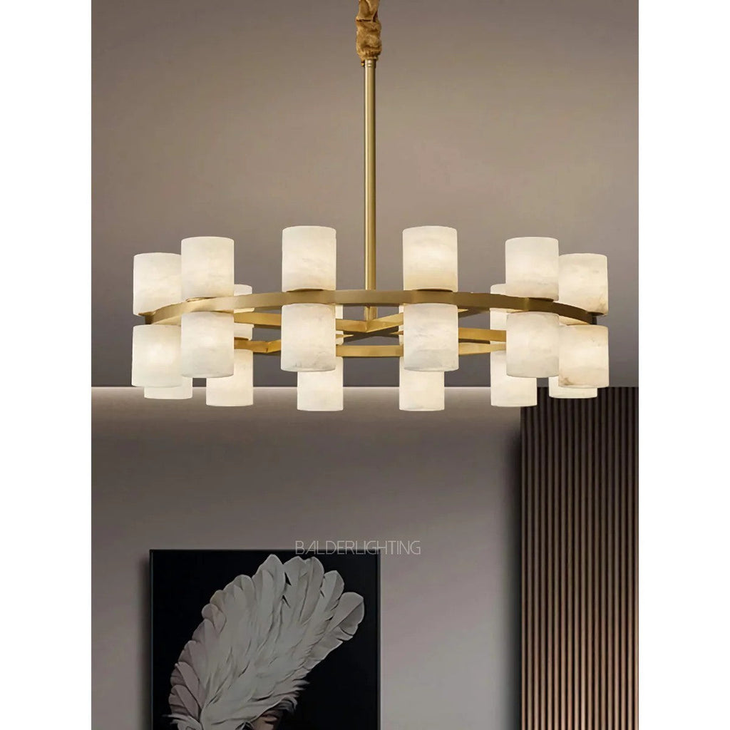 Alabaster Cylinder Chandelier
