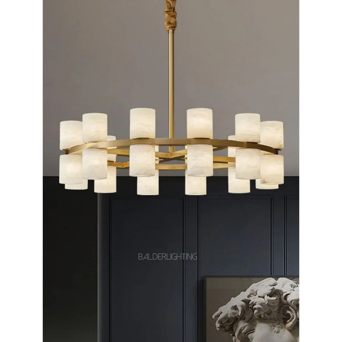 Alabaster Cylinder Chandelier