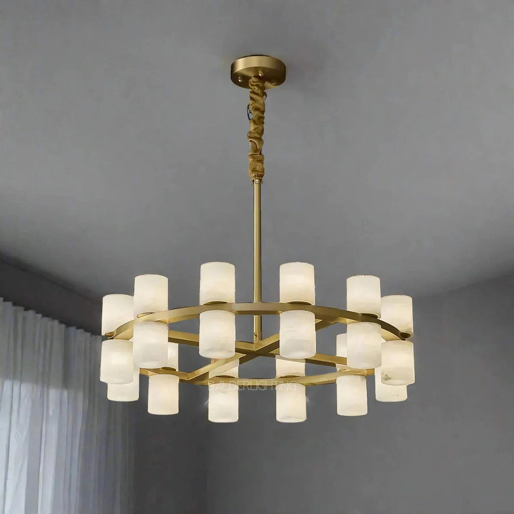Alabaster Cylinder Chandelier