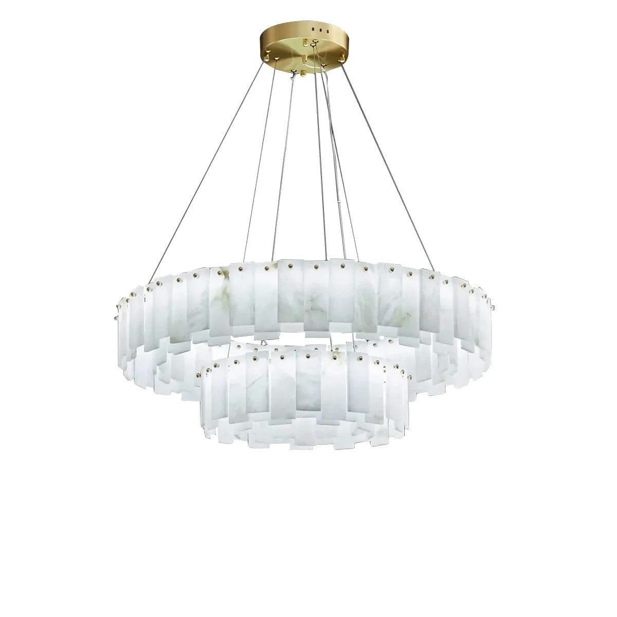 Alabaster Double Round Chandelier