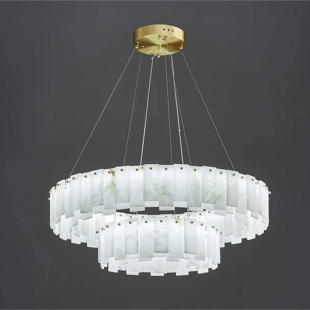 Alabaster Double Round Chandelier