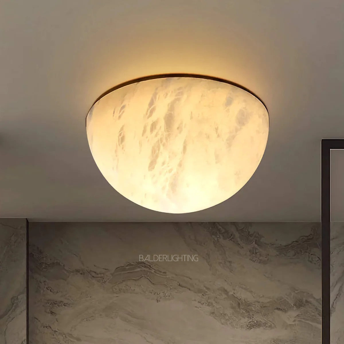 Alabaster Honed Flush Mount