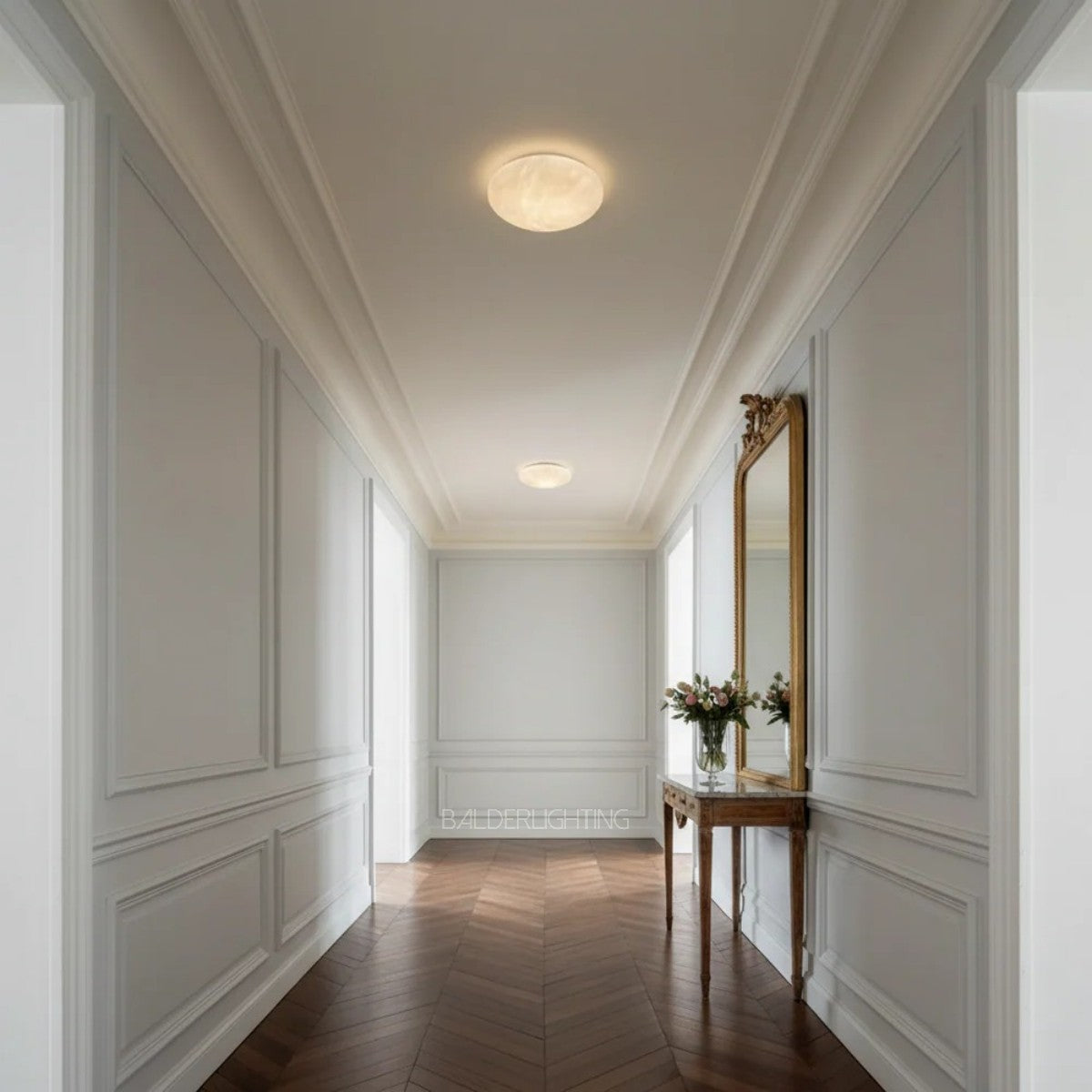 Alabaster Honed Flush Mount