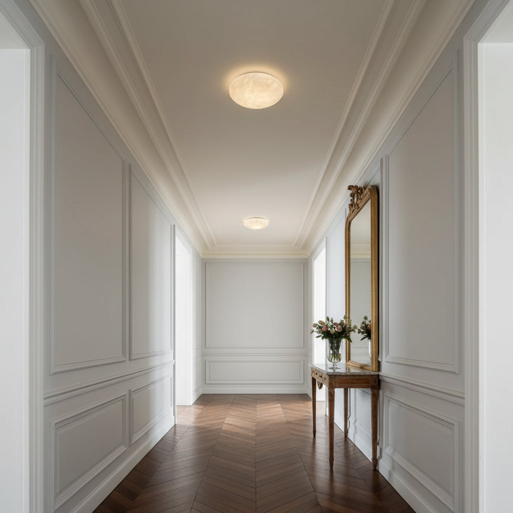 Alabaster Honed Flush Mount