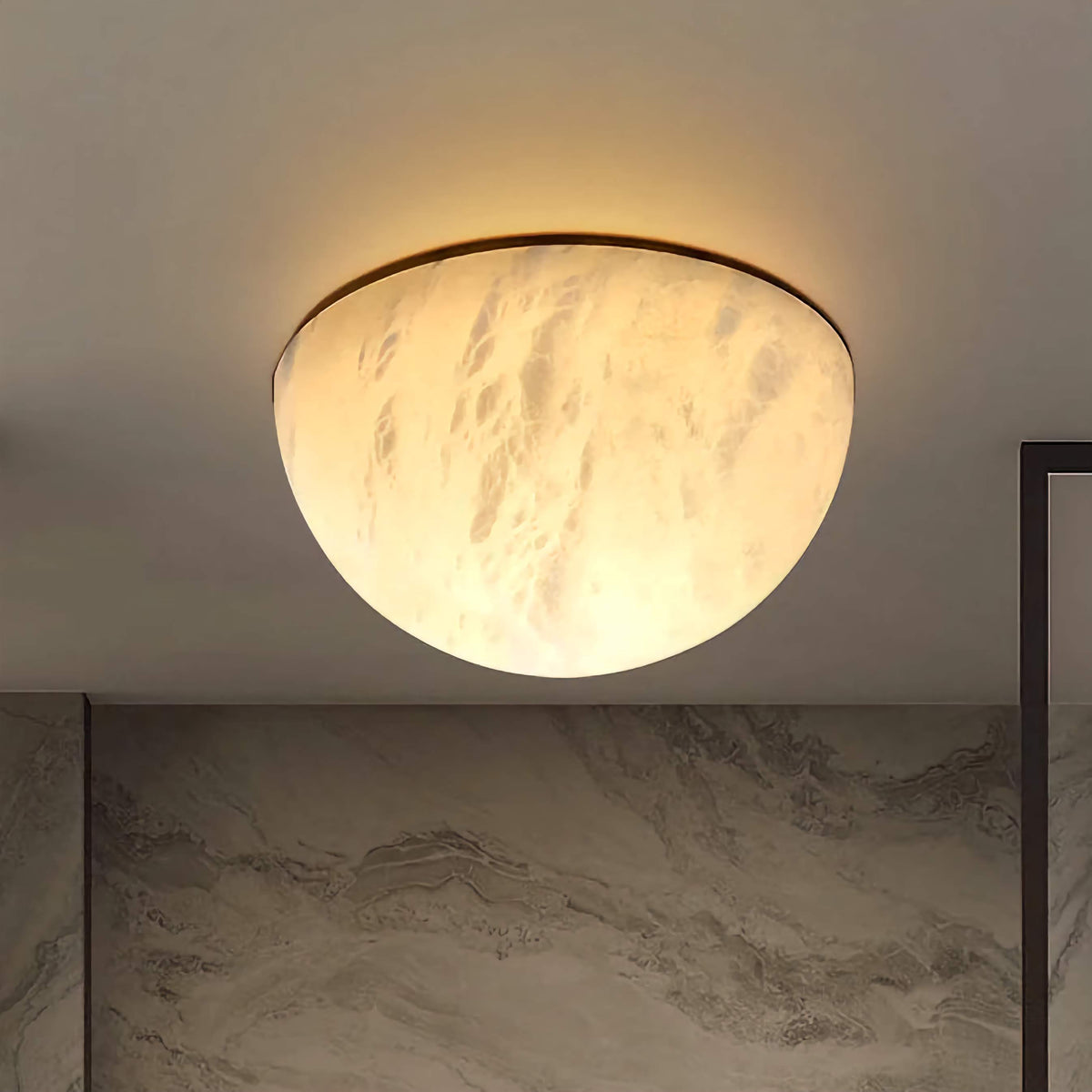 Alabaster Honed Flush Mount