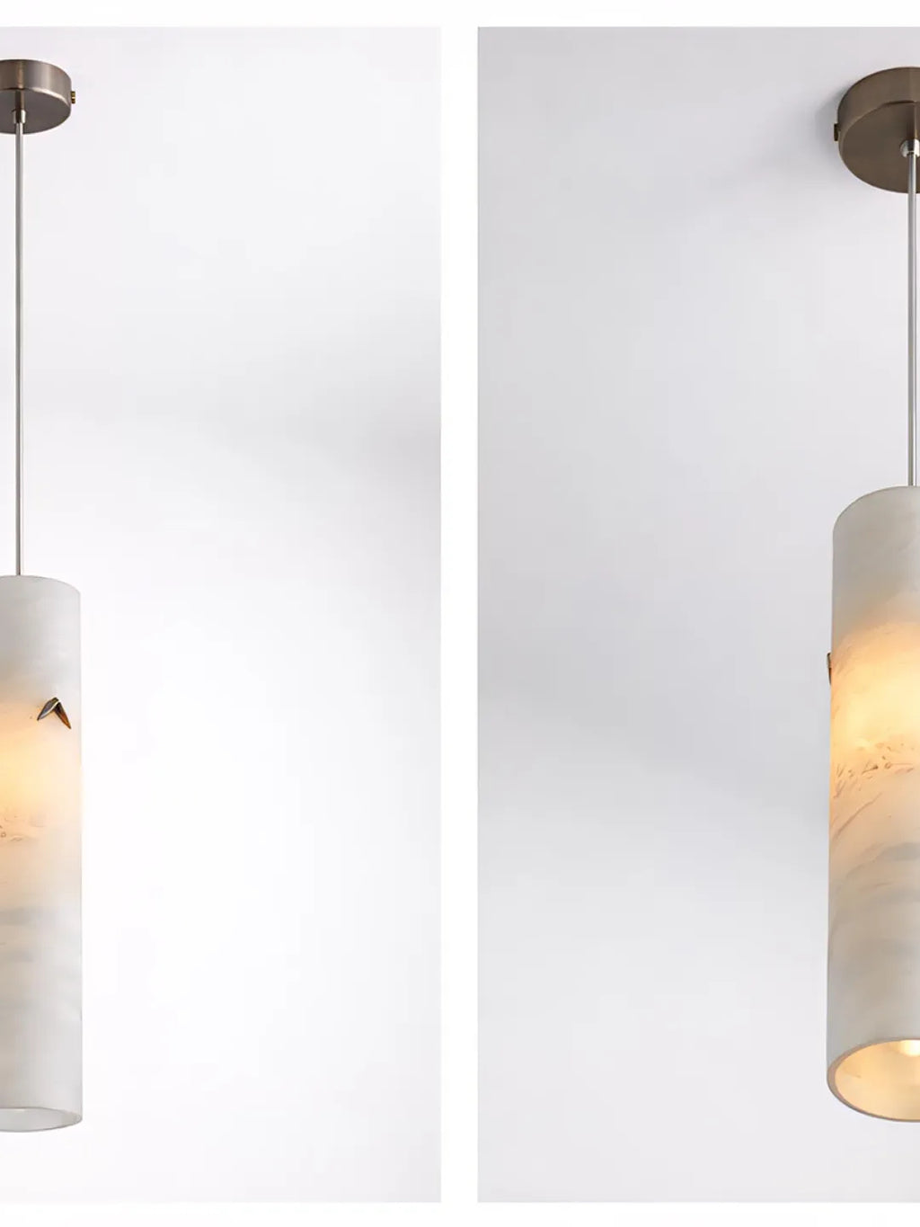 Alabaster Pendant Light with Leaf