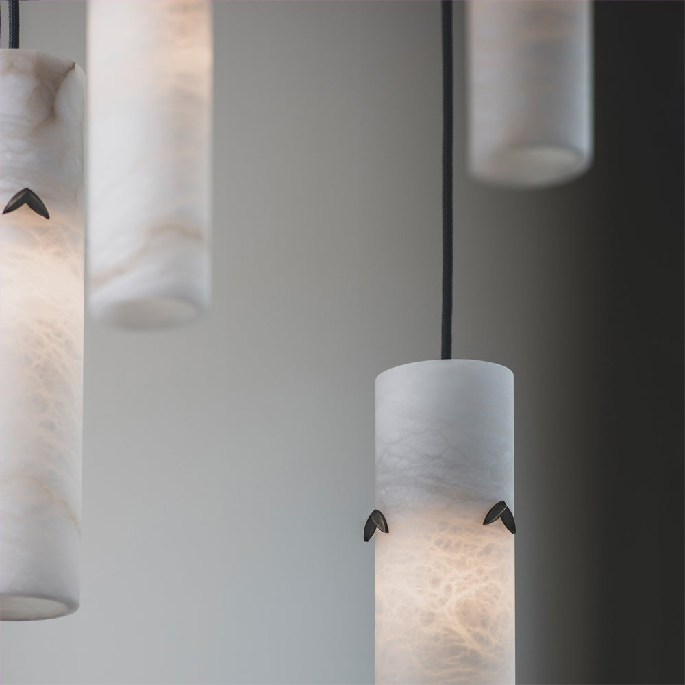 Alabaster Pendant Light with Leaf