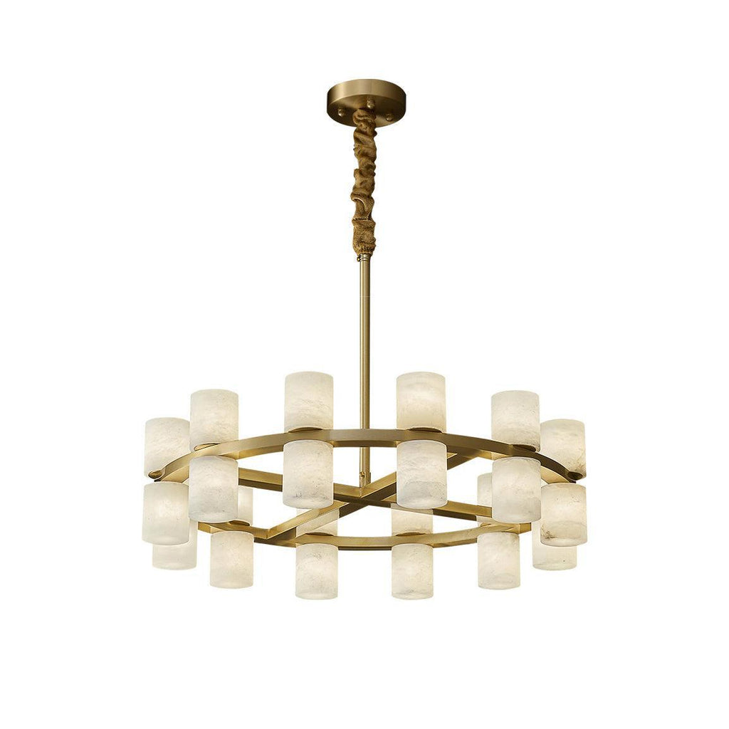 Alabaster Turbal Cylinder Chandelier