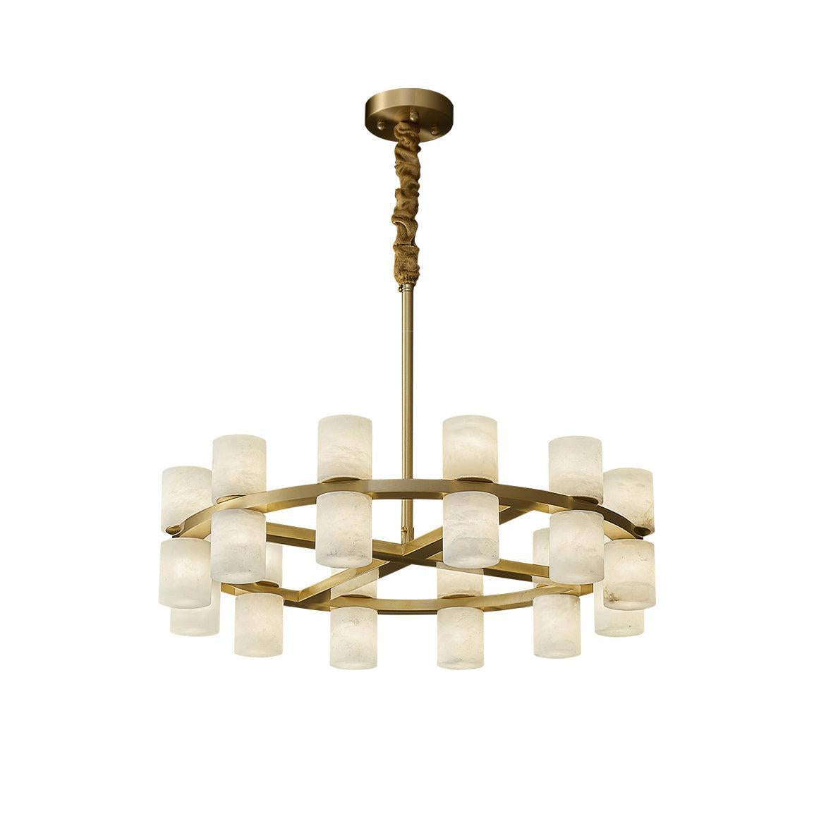 Alabaster Turbal Cylinder Chandelier