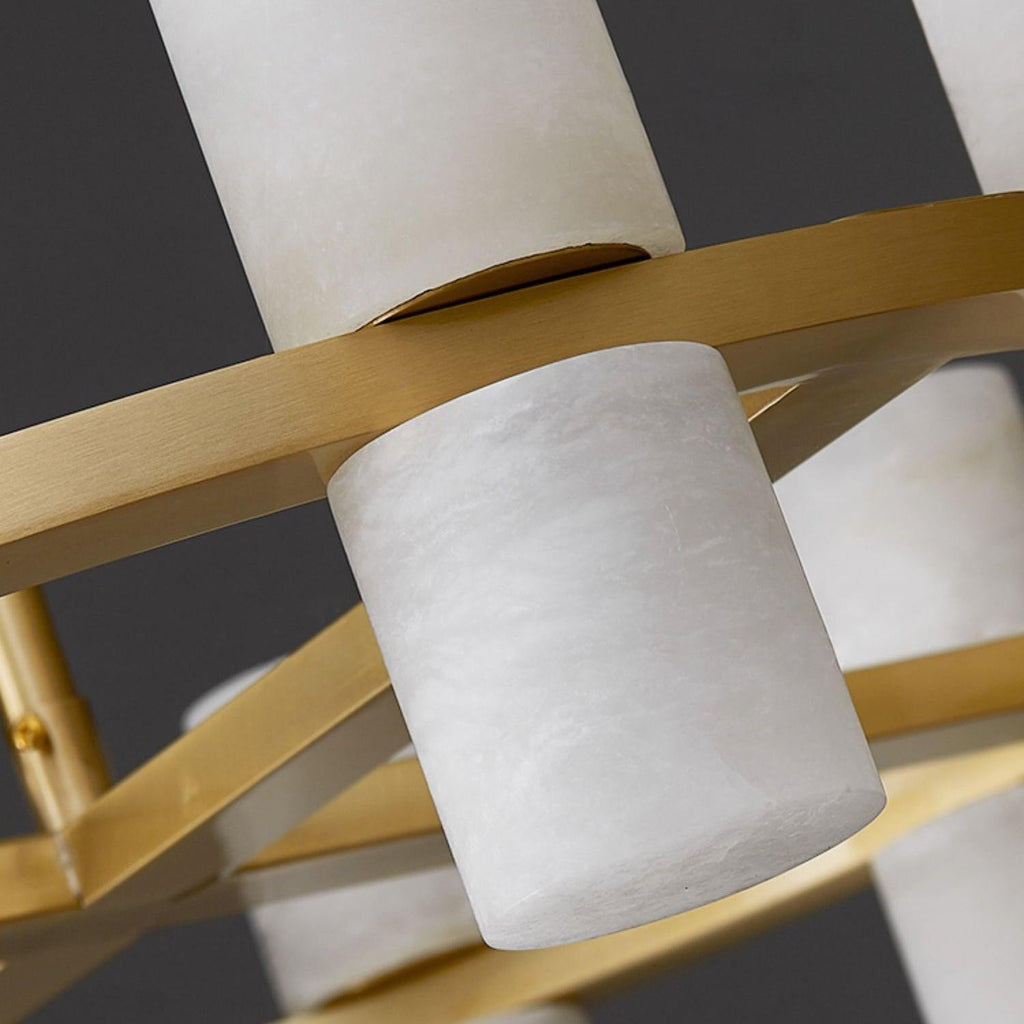 Alabaster Turbal Cylinder Chandelier