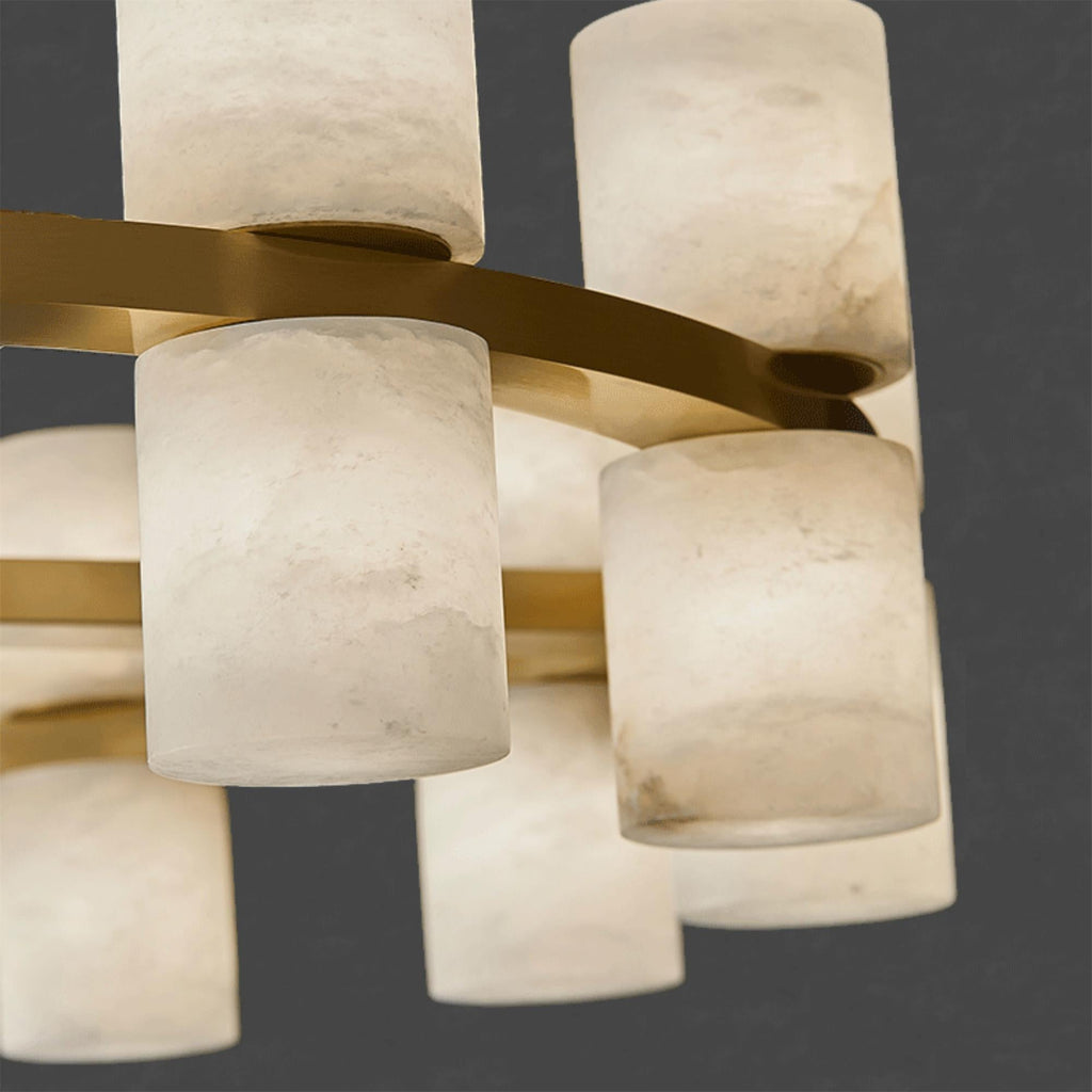 Alabaster Turbal Cylinder Chandelier