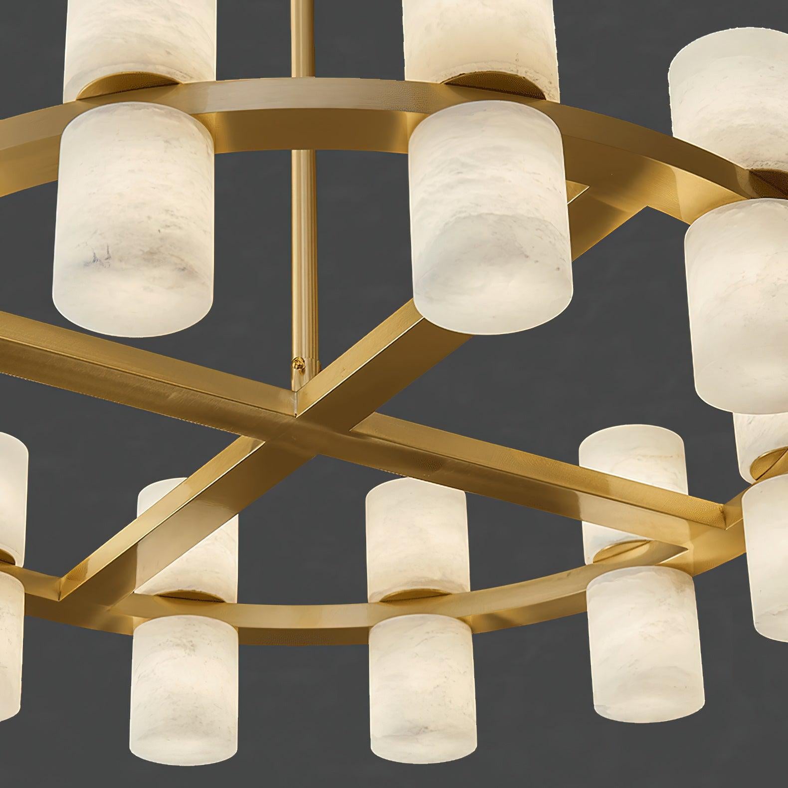 Alabaster Turbal Cylinder Chandelier