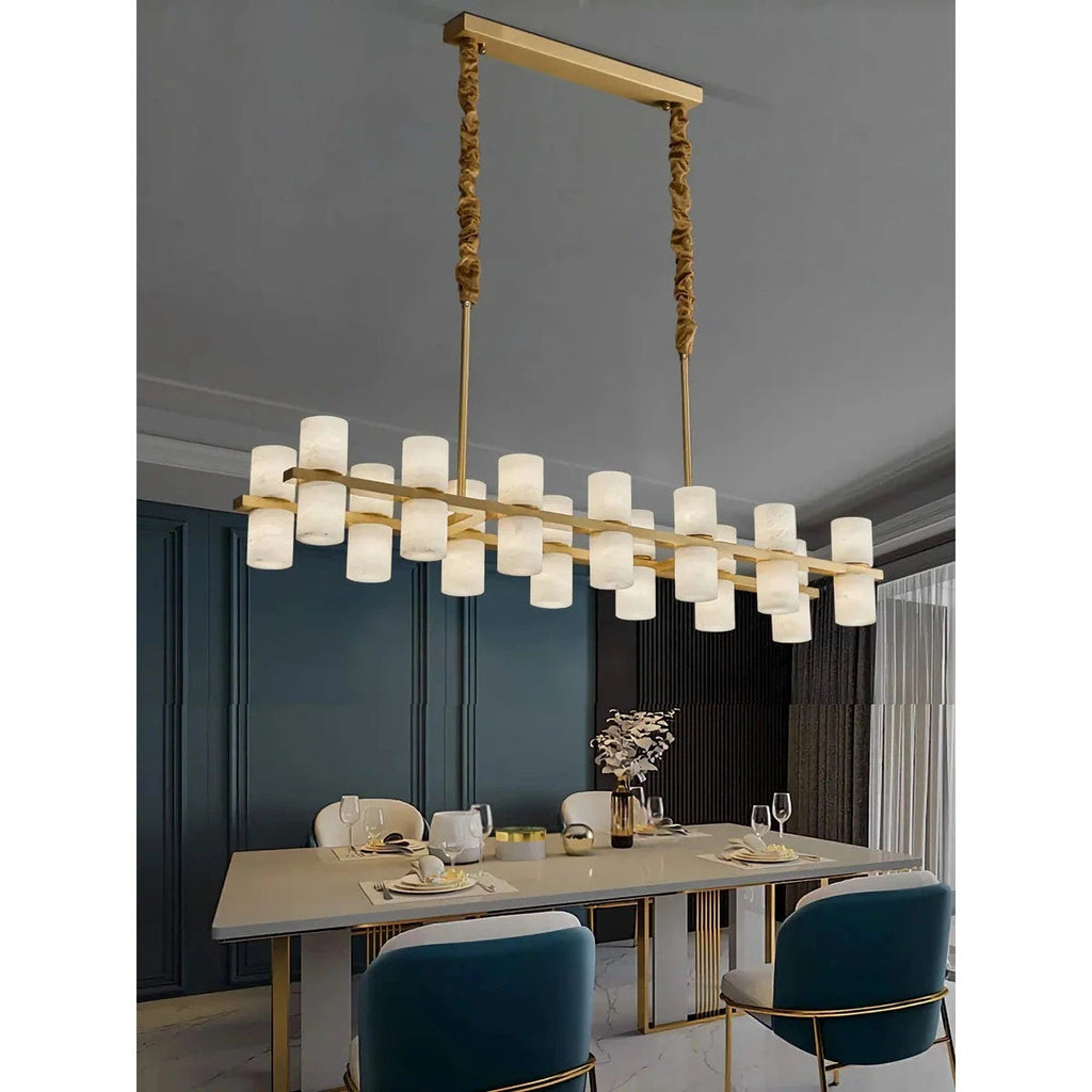 Alabaster Turbal Linear Chandelier