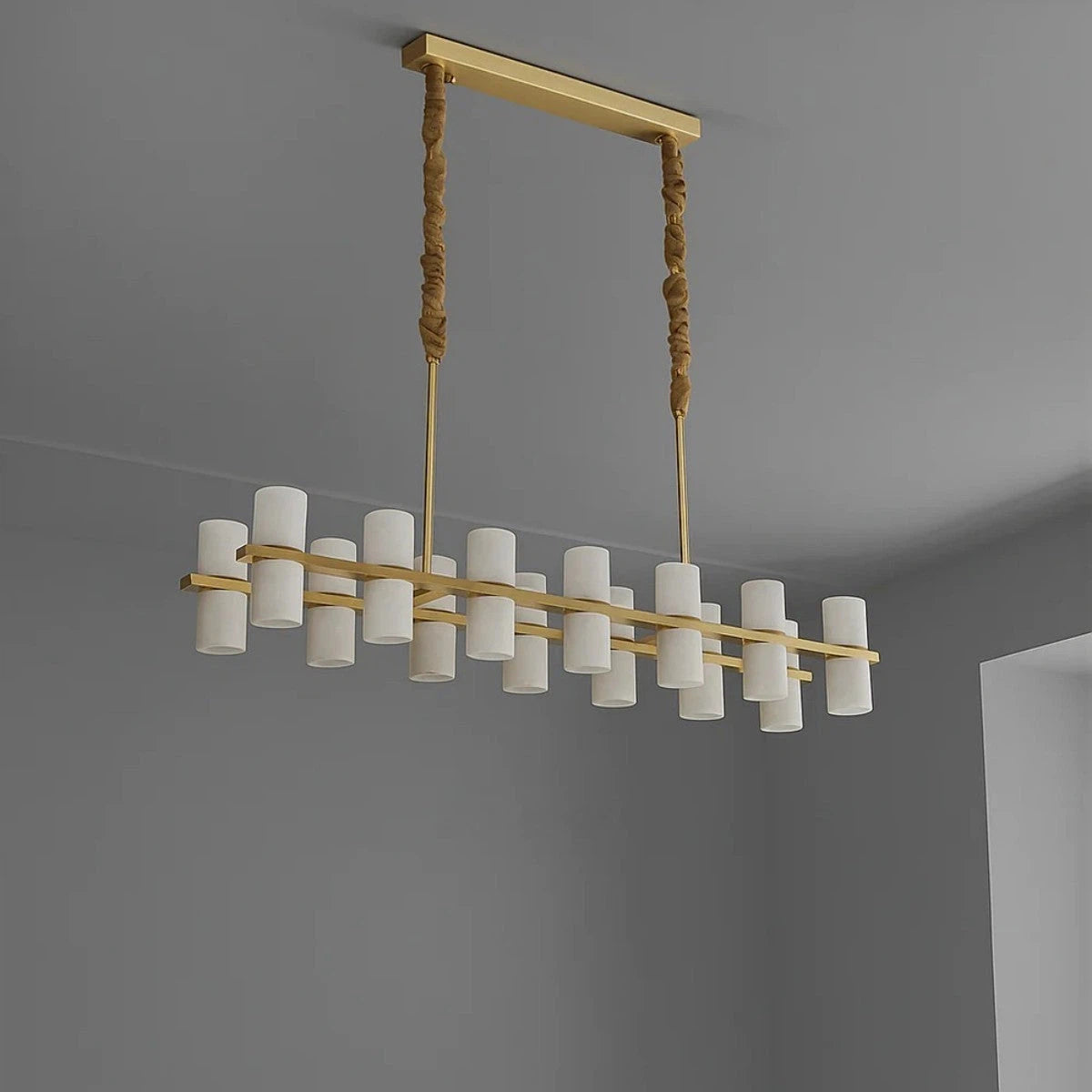 Alabaster Turbal Linear Chandelier