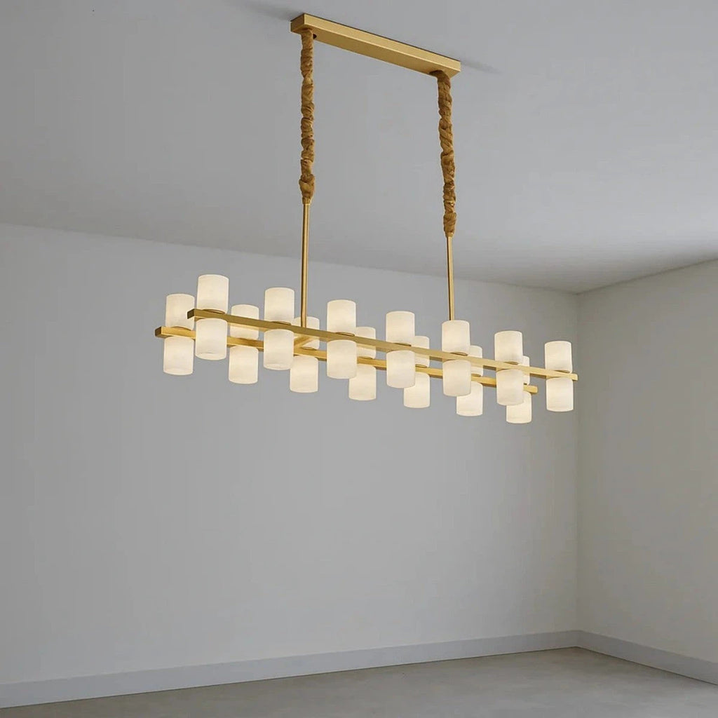 Alabaster Turbal Linear Chandelier