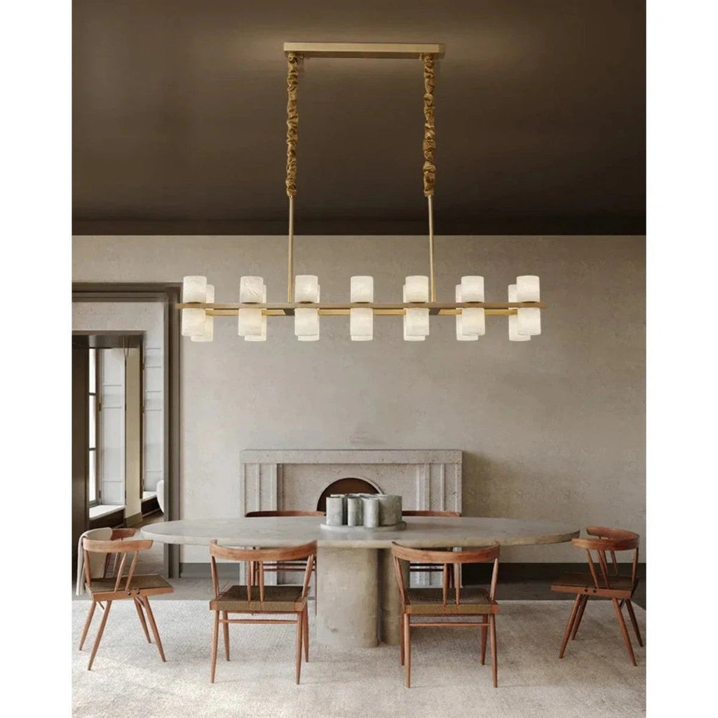 Alabaster Turbal Linear Chandelier