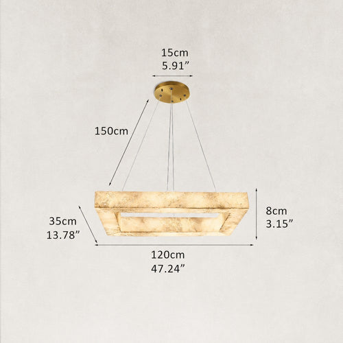 Arsara Rectangular Alabaster Chandelier