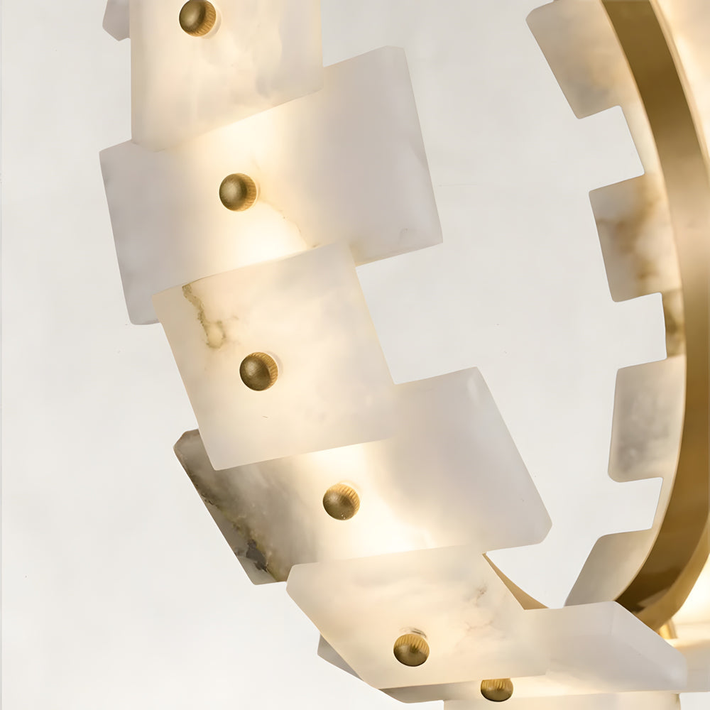Aurelion Halo Alabaster 3-Tier Chandelier 40"D