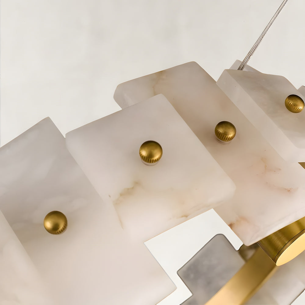 Aurelion Halo Alabaster Chandelier 32"D