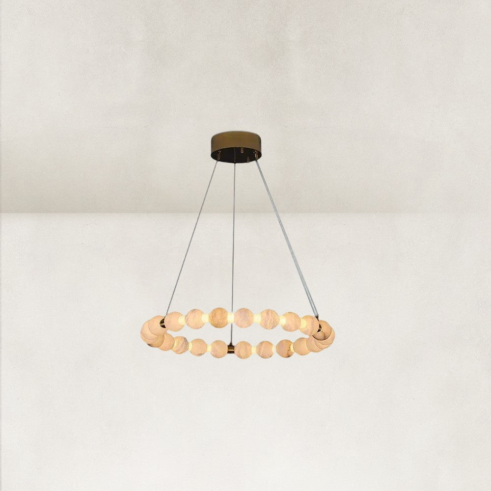 Pearl Single Circle Alabaster Chandelier