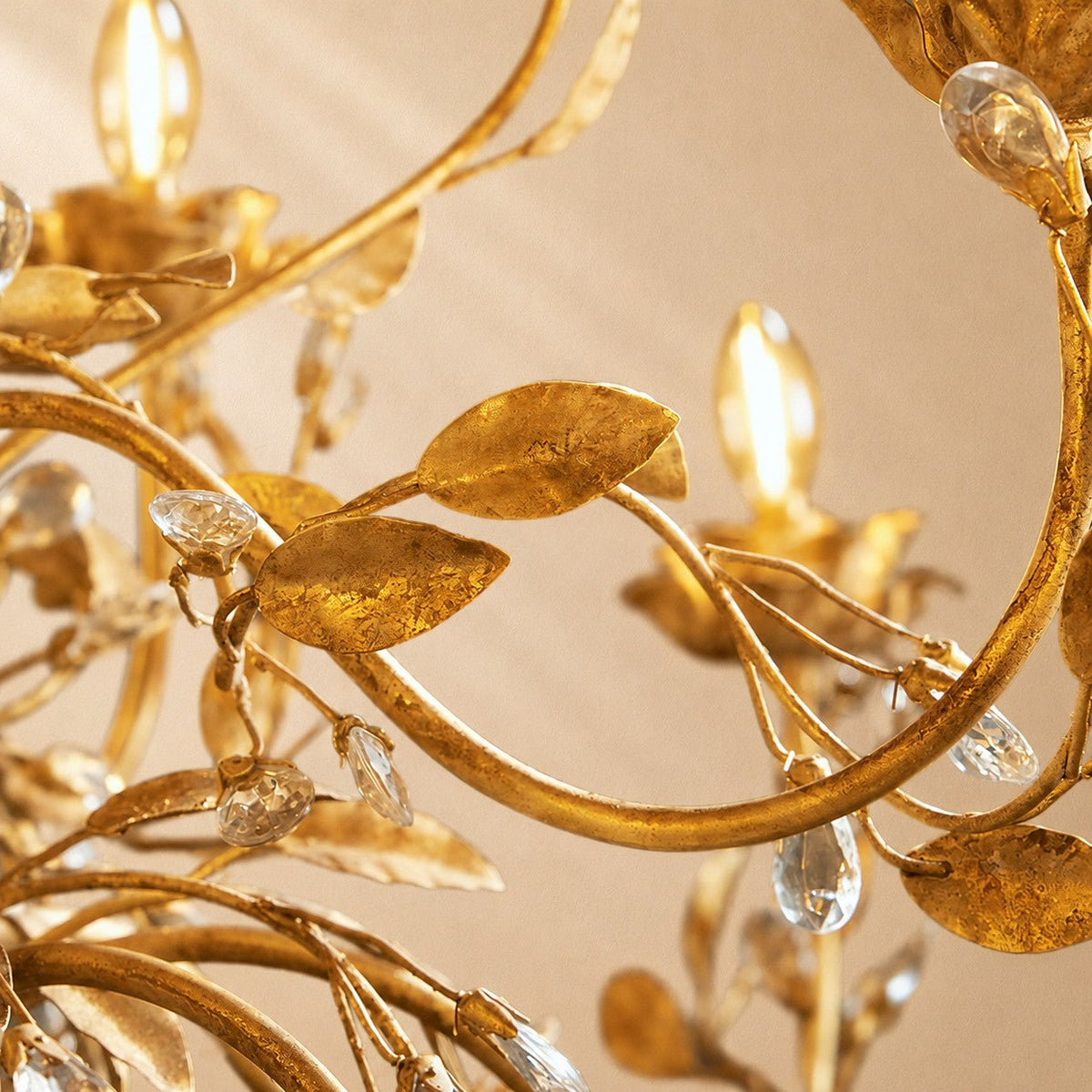 Birre Gilded Floral Crystal Round Chandelier