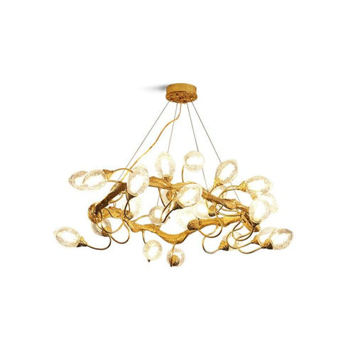 Branch Lotus Brass Chandeliers