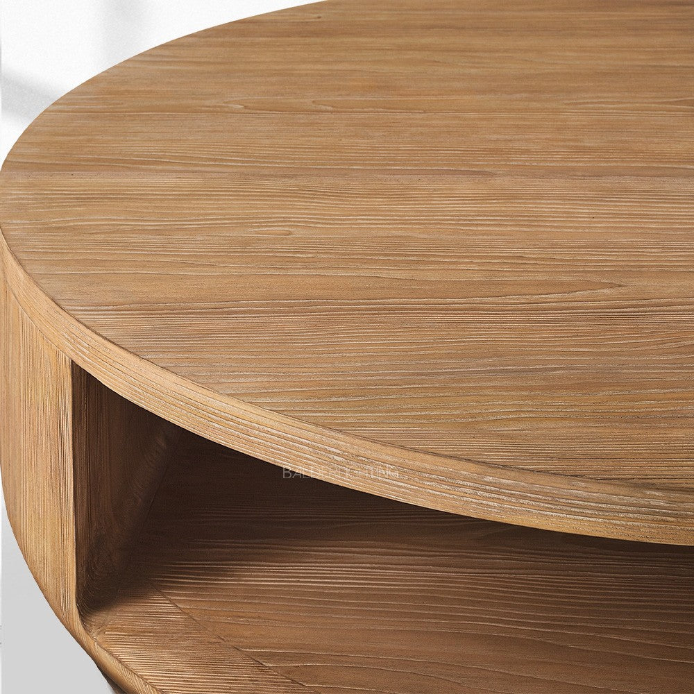 Cira Solid Wood Open Round Coffee Table