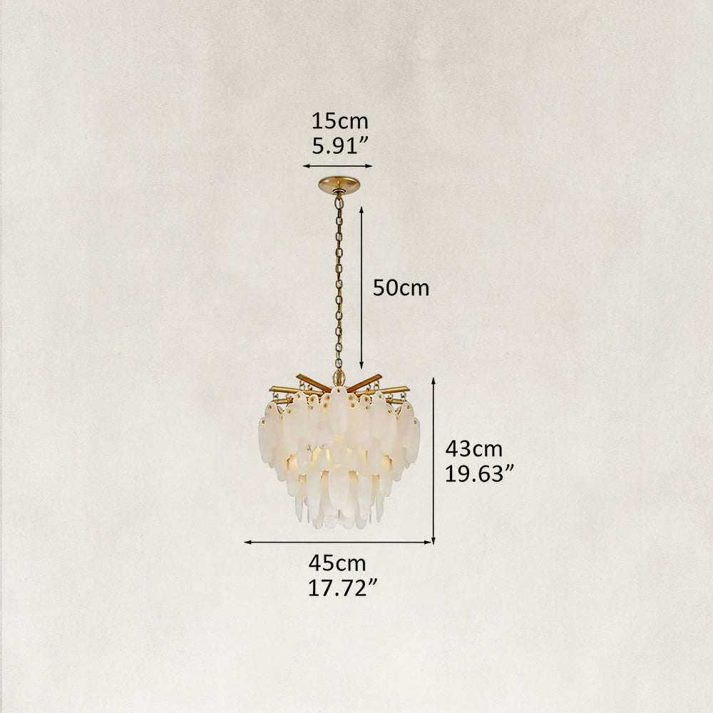 Coisini Ethereal Alabaster Semi-Flush Chandelier 18"D