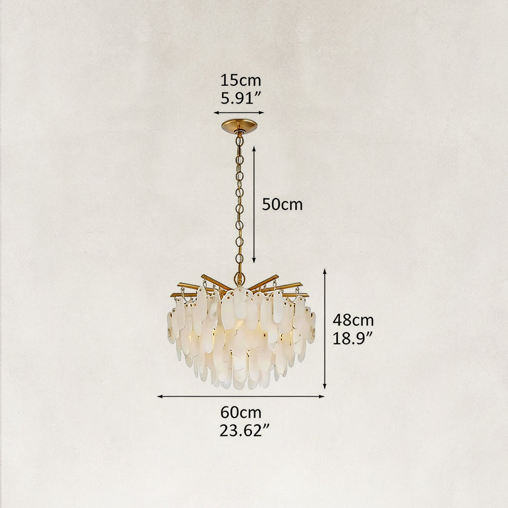 Coisini Ethereal Alabaster Semi-Flush Chandelier 24"D