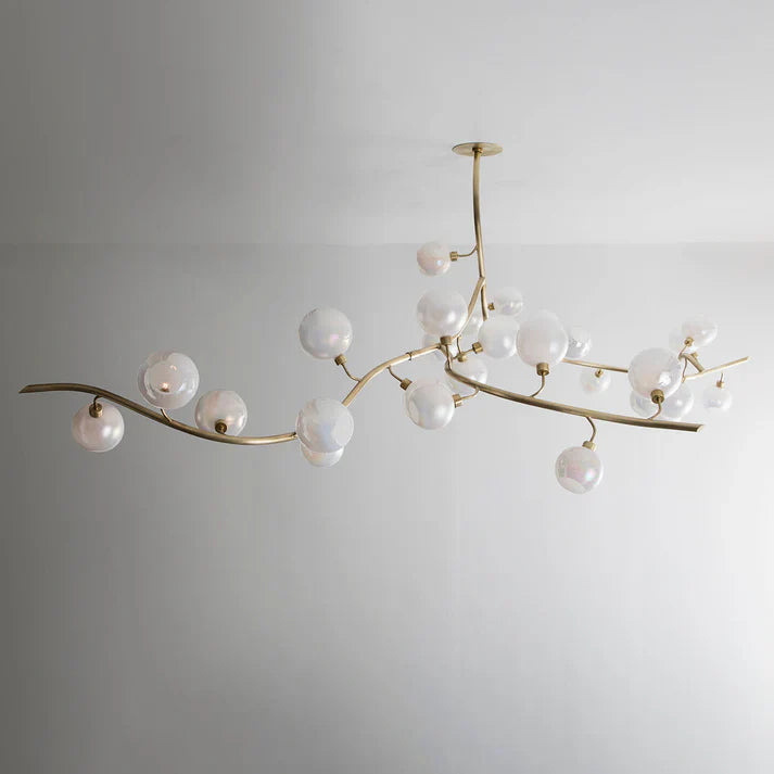 Contemporary Hand-blown Glass Globes Branch Chandelier
