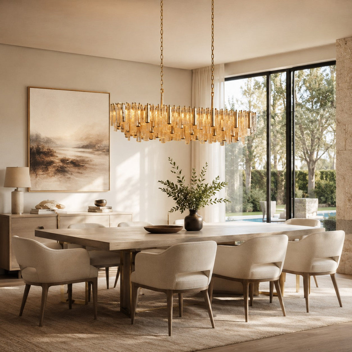 Dale Crystal Prism Linear Chandelier