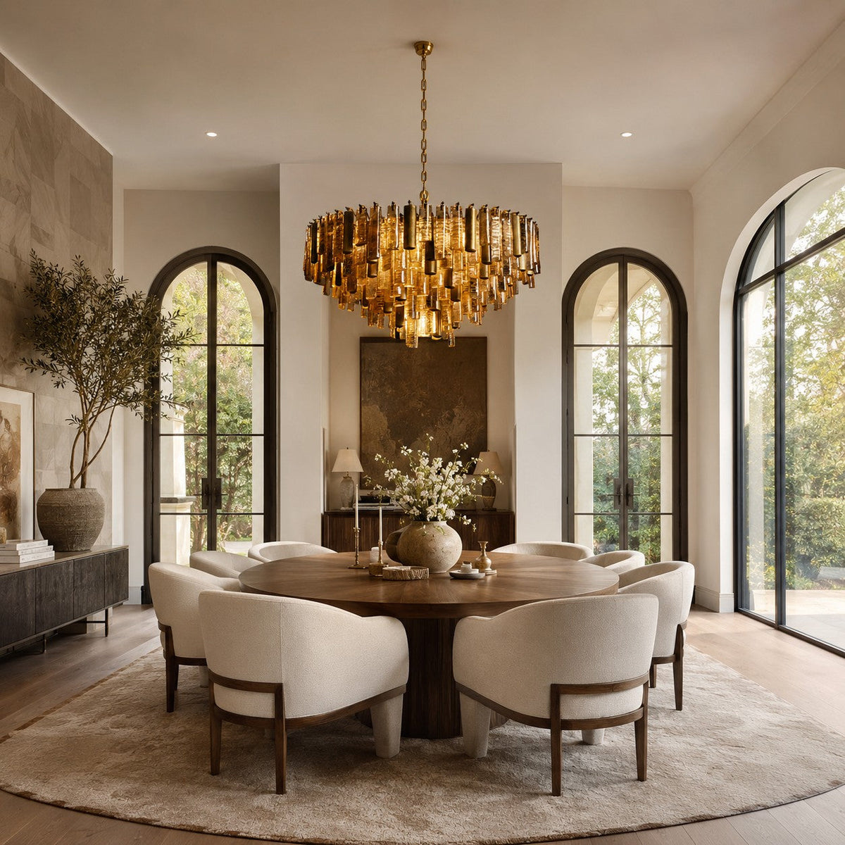 Dale Crystal Prism Round Chandelier