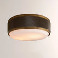 Dominic Perforated Metal Flush Mount with Milk Glass Diffuser