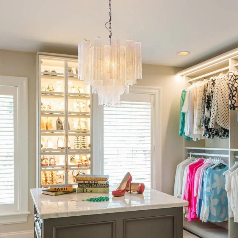 Edien Tube Milk White Chandelier