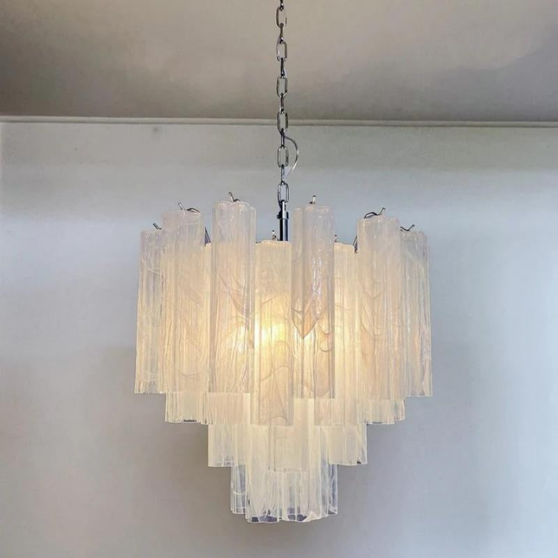 Edien Tube Milk White Chandelier
