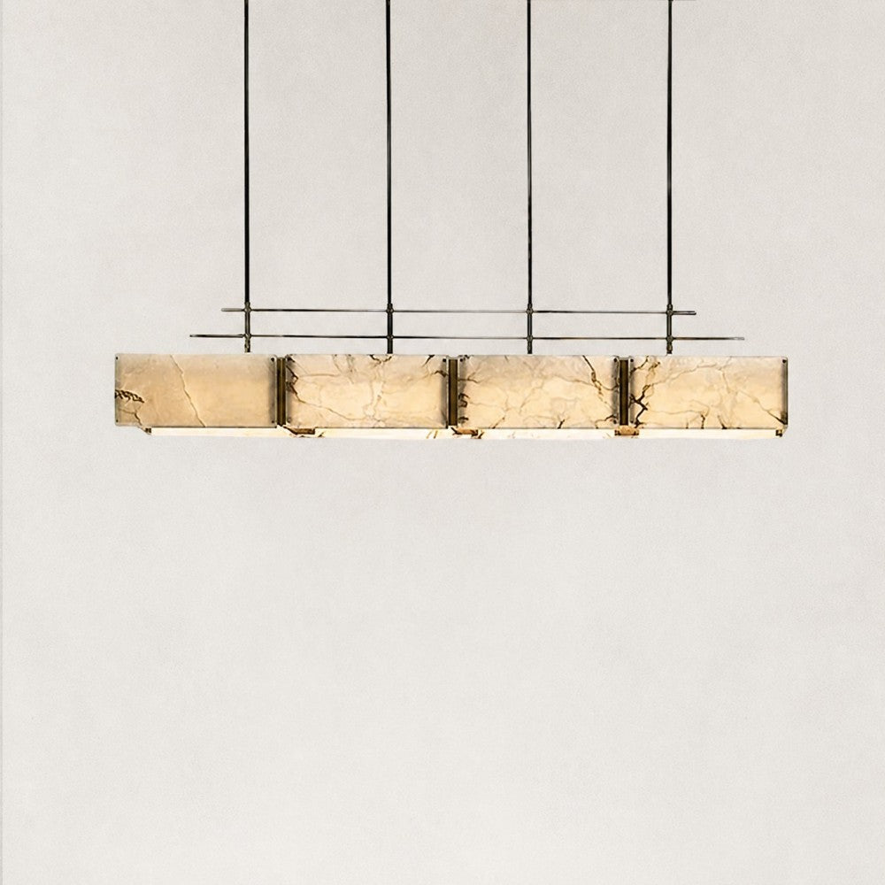 Elena Natural Alabaster Linear chandelier 70"L