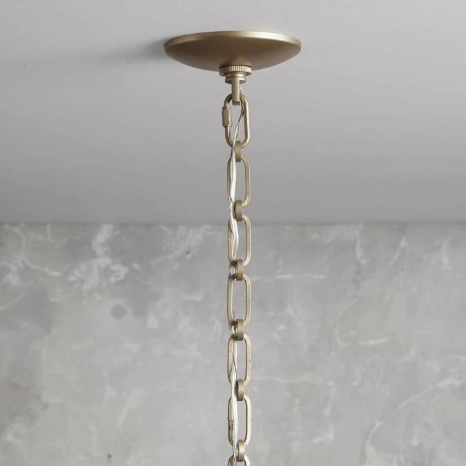 Ella Caged Opal Glass & Brass Large Pendant