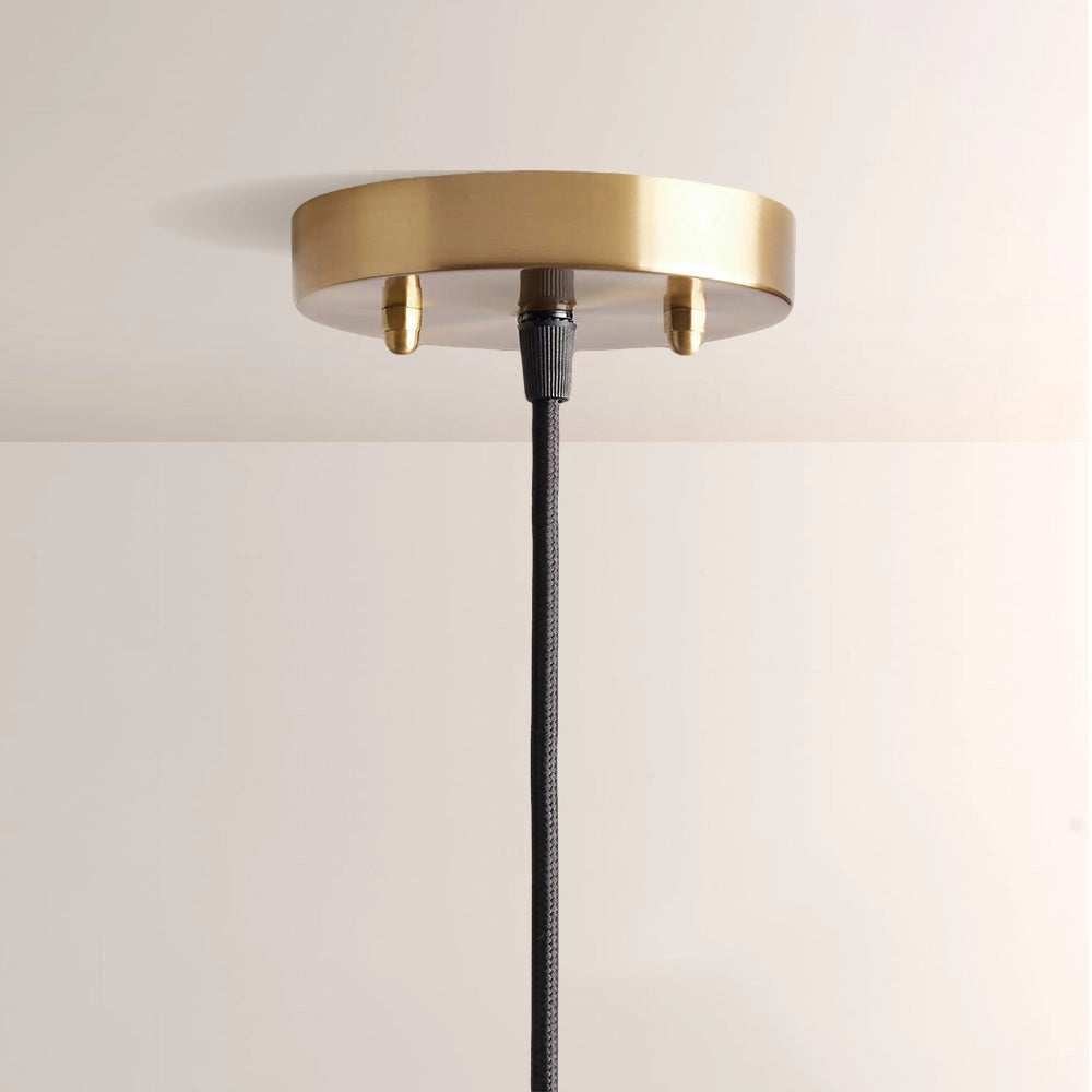 Ella Pleated Linen & Black Trim Pendant