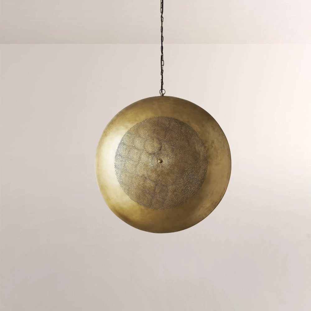 Elsie Perforated Brass Orb Pendant