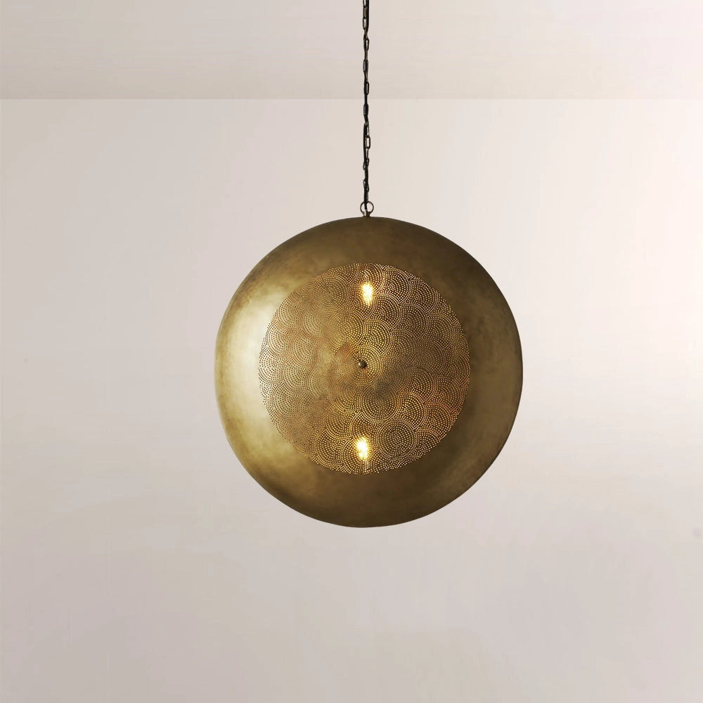 Elsie Perforated Brass Orb Pendant