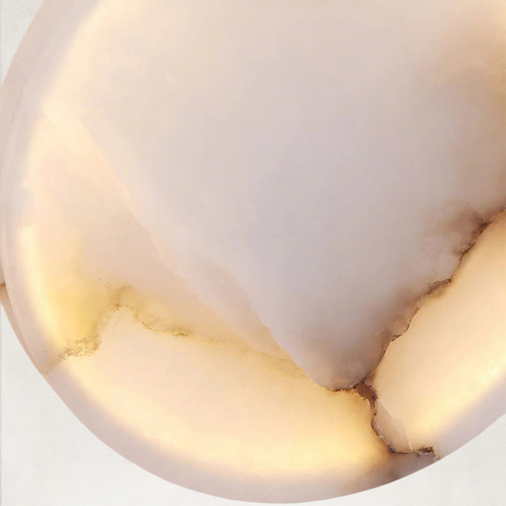 Ethereal Natural Alabaster Globe 1-Light Pendant 11.8“D