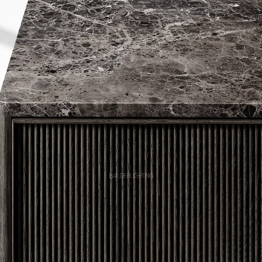Ganvieve Emperador Reeded Double-Door Sideboard