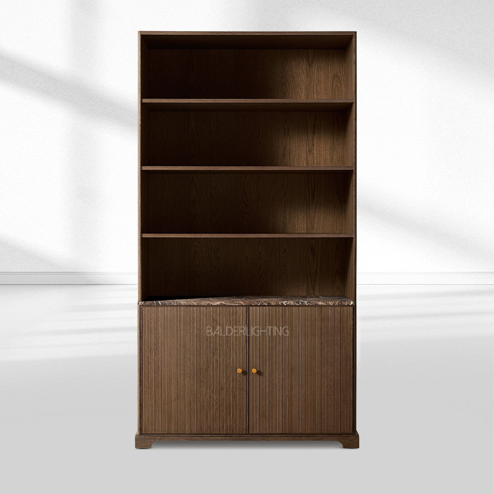 Ganvieve Emperador Reeded Sideboard & Hutch